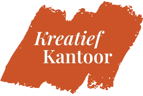 kreatief kantoor in een oranje verfstreep